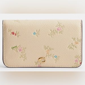 Coach slim card case with antique floral print